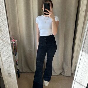 Women's Black High-Waisted Jeans